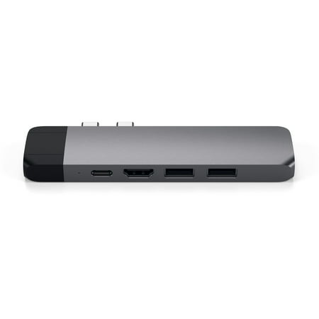 Satechi - Type-C Pro Hub Adapter with Ethernet - 4K HDMI, USB-C PD, Gigabit Ethernet, USB 3.0, Micro SD Card Slot - Space Gray