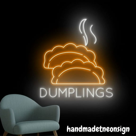 Handmadetneonsign Dumplings Neon Sign, China Dumpling Wall Art, Chinese Food Restaurant Wall Decor 038997