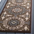 thumbnail image 5 of SAFAVIEH Veranda Durga Geometric Indoor/Outdoor Runner Rug, Chocolate/Cream, 2'3" x 12', 5 of 6