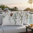 thumbnail image 5 of Christmas Botanical Outdoor Pillow Covers 20"x12" Set of 2,Waterproof Throw Pillow Covers for Patio Furniture,Eucalyptus Leaves Xmas Pinecone Cotton Decorative Cushion Pillowcases for Garden Sofa, 5 of 9