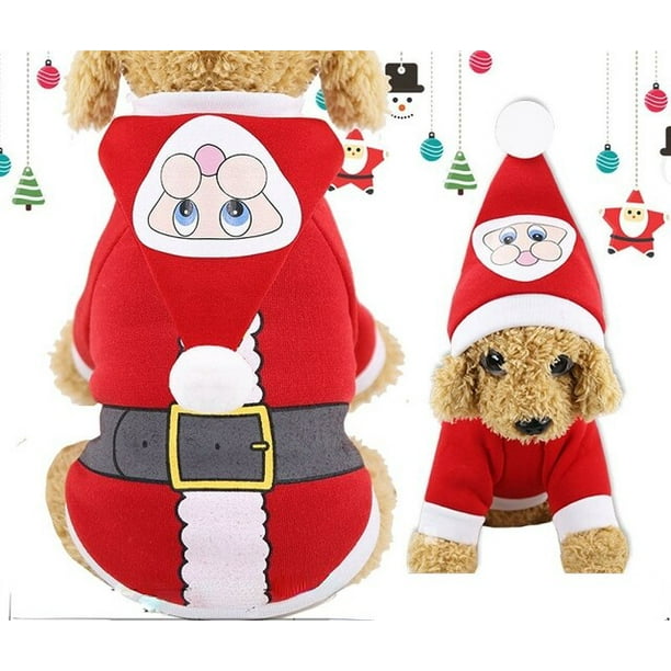 landheer Klein Geboorte geven QWZNDZGR Christmas Pet Cloth for Small Dogs Cats Winter Puppy Cat Clothes  Chihuahua Maltese Pullovers Dog Hoodie Coat honden kleding - Walmart.com