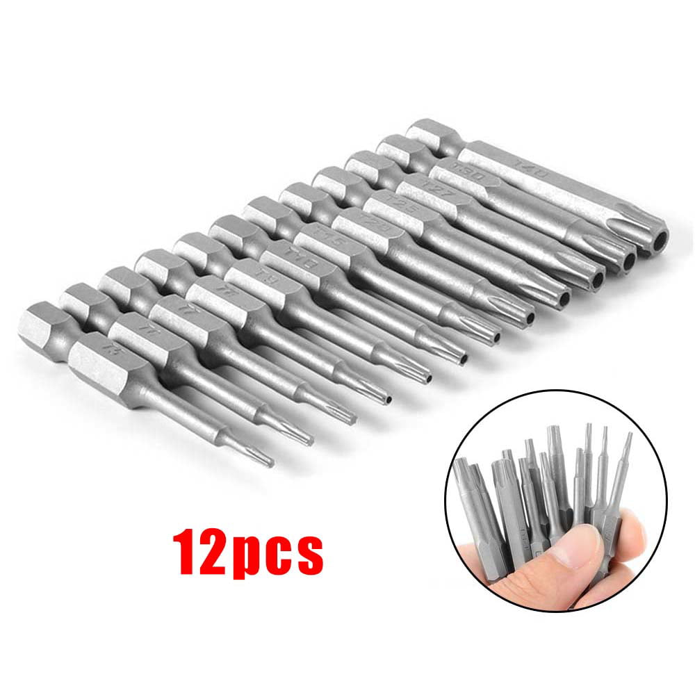 12pc Torx Bit Set Quick Change Connect Impact Driver Drill Security Tamper-Proof 