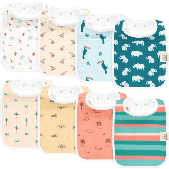 Baberos KeaBabies de algodón orgánico superabsorbentes, paquete de 8 unidades