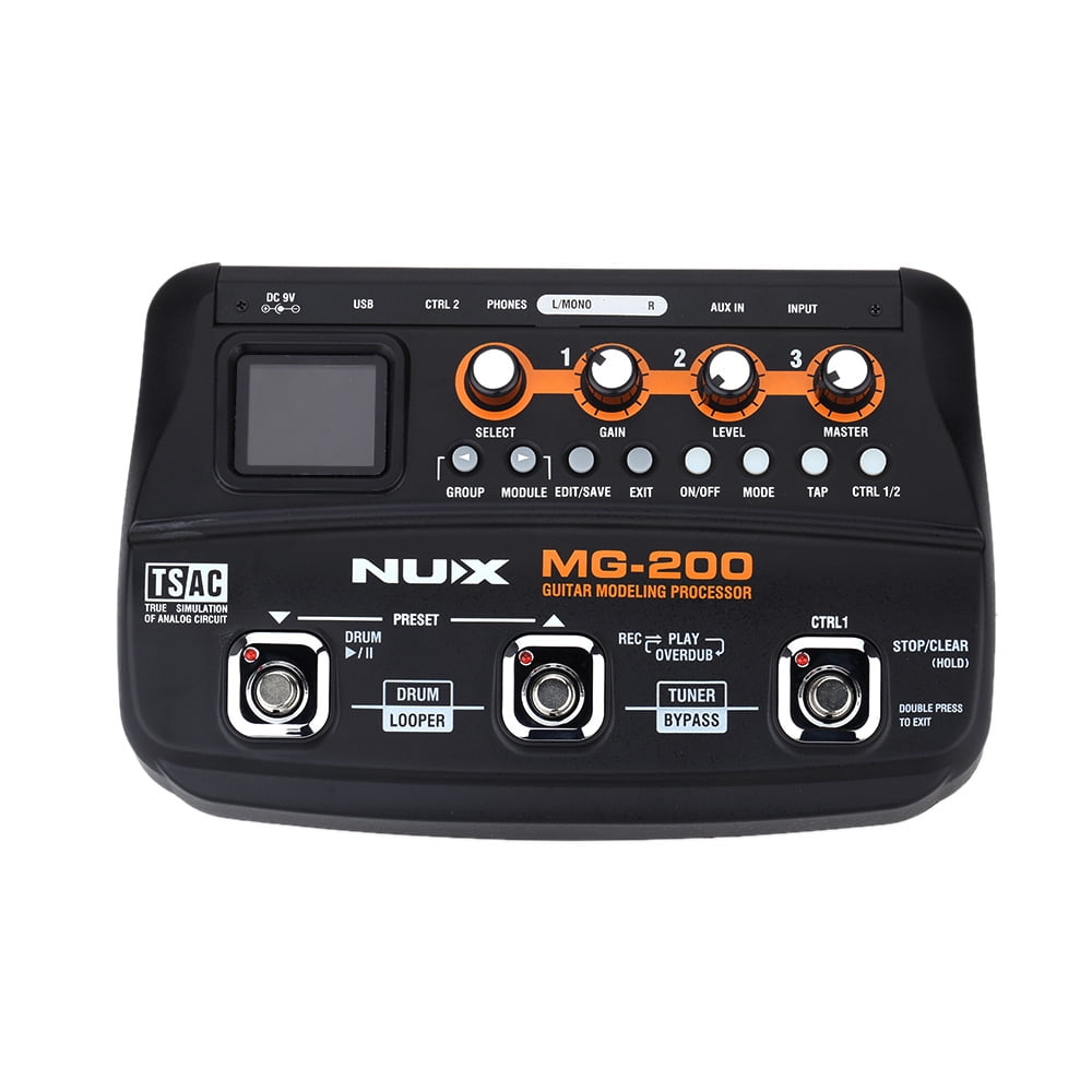 Nux Mg 200 Guitar Modeling Processor Guitar Multi Effects Processor With 55 Effect Models Walmart Walmart 