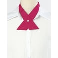thumbnail image 4 of INSPIRE CHIC Women's Adjustable Criss-Cross Bow Ties Solid Snap Button Neck Tie for School Uniform Hot Pink One Size, 4 of 5
