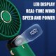 thumbnail image 2 of Ventilador de mano, ventiladores portátiles recargables por USB con 5 velocidades, mini ventiladores de escritorio plegables que funcionan con baterías con pantalla LED (verde), 2 of 4