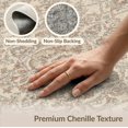 thumbnail image 6 of ODIKA 3'x5' Washable Area Rug Non-Slip, Flatweave, Easy Care Beige Distressed Vintage Boho Lattice Scroll Border Ornate Large Flowing Dynamic for Hallway, Laundry Room, 6 of 7