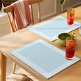 thumbnail image 4 of Sky Blue Greek Key Placemats Set of 6 Geometric Greece Ancient Farmhouse Geo Place Mats Indoor Wipeable Table Mats Washable Dining Table Placemats for Kitchen Holiday Party Home Decor 13x19 Inch, 4 of 9