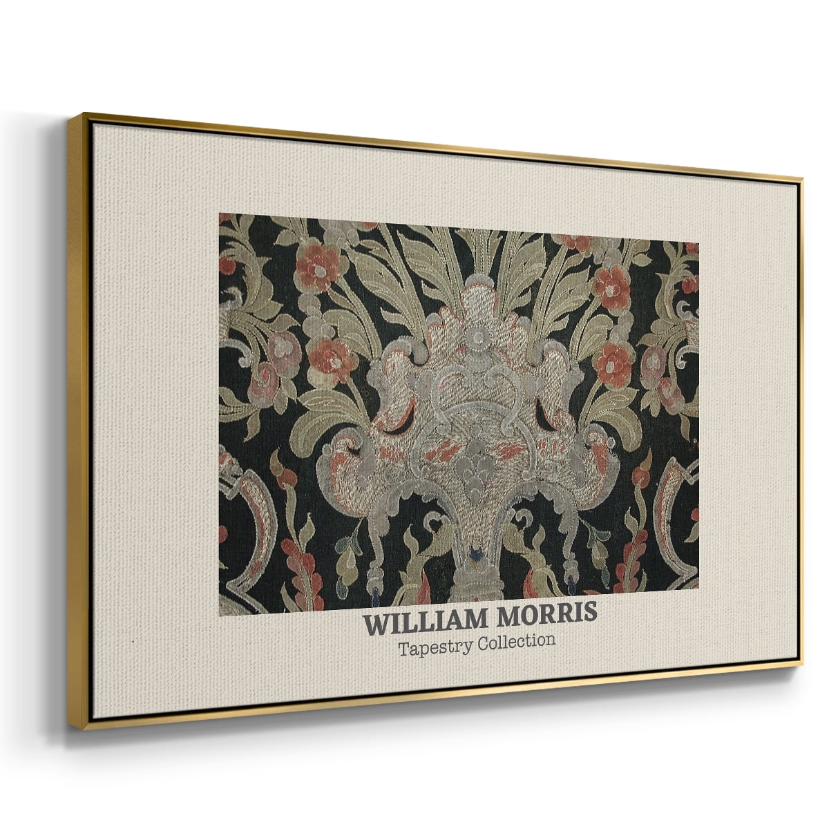 Vintage Abstract Print-XLIX Framed in Gold Wood Gallery Wrapped Canvas 27 in. x 41 in.