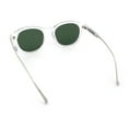thumbnail image 7 of Mens Gentleman Hipster Horn Rim Keyhole Plastic Round Sunglasses Clear Silver - Green, 7 of 7