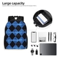 thumbnail image 6 of Single Side Full Backpack 16.1×11.8×4.5in Large Capacity Breathable Shoulder Belt Leisure Simple And Strong Bearing Capacity Argyle Plaid Doderblue_2, 6 of 8