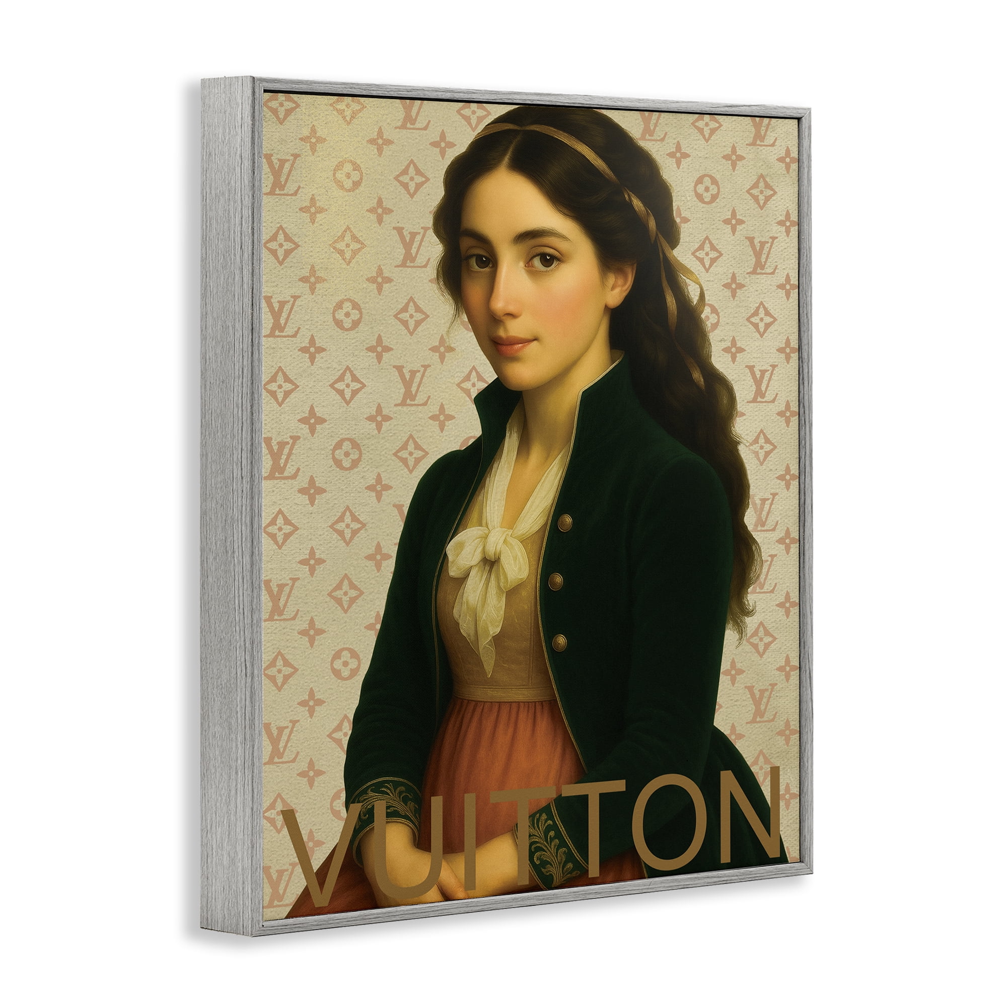Stupell Industries Glam Gentlewoman in Spring Gray Framed Giclee Art, design by Grotto Studios