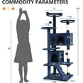 thumbnail image 5 of Bestpet 54-inch Cat Tree Tower, Standing House Cat Condo with Scratch Stay and Fun Toys, Navy Blue, 5 of 7