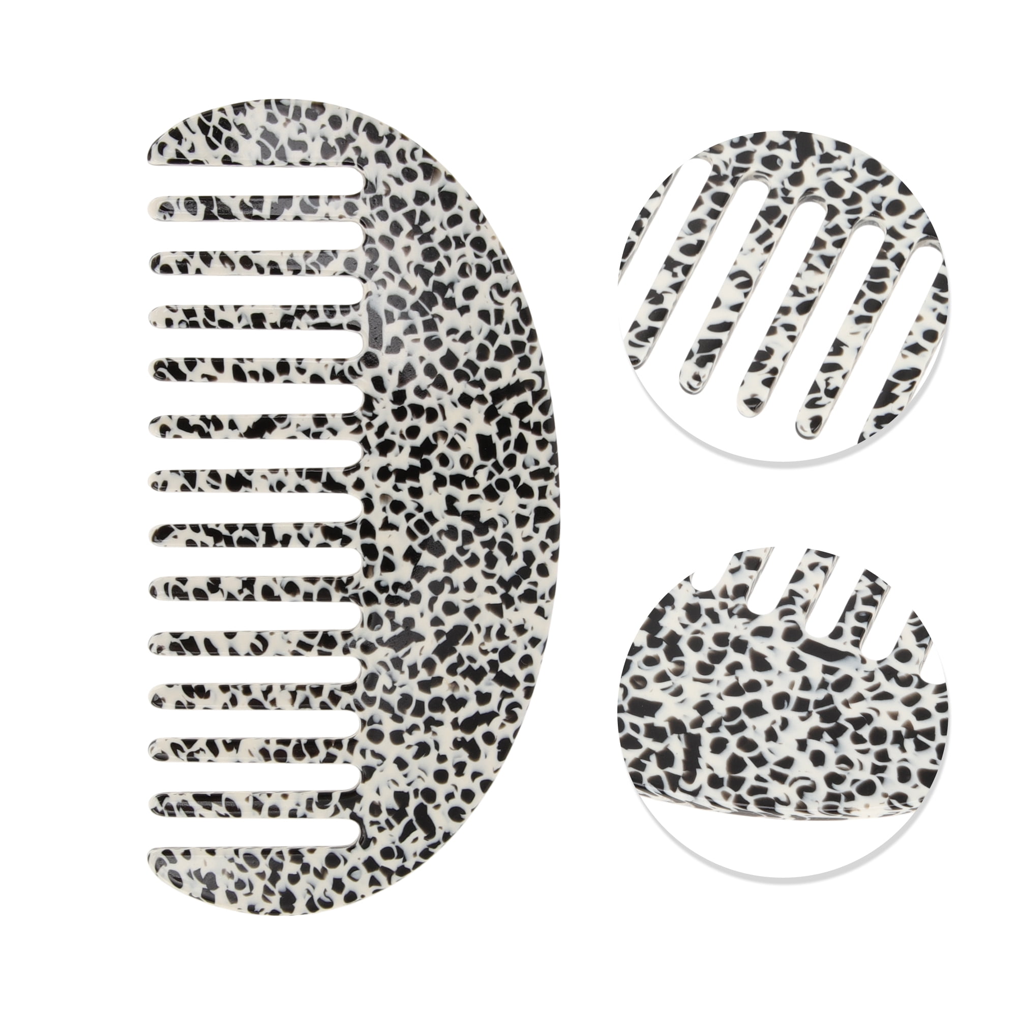 Unique Bargains 1 Pc Portable Spotted Pattern Hair Comb for All Hair Types Styles Black