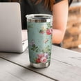 thumbnail image 4 of 20oz Tumbler with Lid and Straw Stainless Rose Pink Flowers Steel Vacuum Insulated Water Coffee Tumbler Cup, Double Wall Vacuum Insulated Travel Mug Reusable Tumblers for Ice Drinks, Hot Beverage, 4 of 7