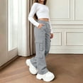 thumbnail image 5 of ZBSOKO Girls Cargo Pants Wide Leg Elastic Waist Utility Pant with Multi Pockets Straight Leg Casual Outdoor Trousers Sizes 5-15 Years, 5 of 7