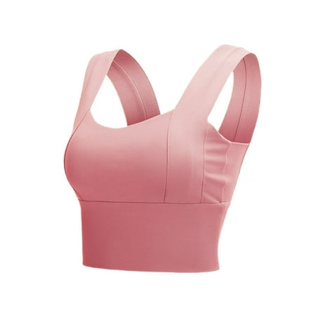 

Shockproof running high strength sports bra Pink S