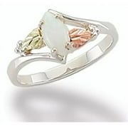 ONE POINT TWO Black Hills Gold Silver Opal Ring - Size 8