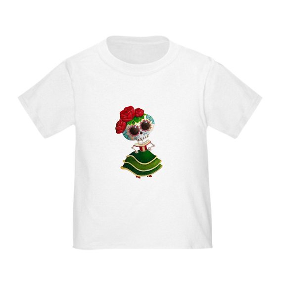 CafePress - El Dia De Los Muertos Skeleton Girl T Shirt - Cute Toddler T-Shirt, 100% Cotton