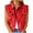 Red, variant on Women's Lapel Collar Button Up Solid Color Sleeveless Casual Fashion Denim Vest Jacke Pink L(L)