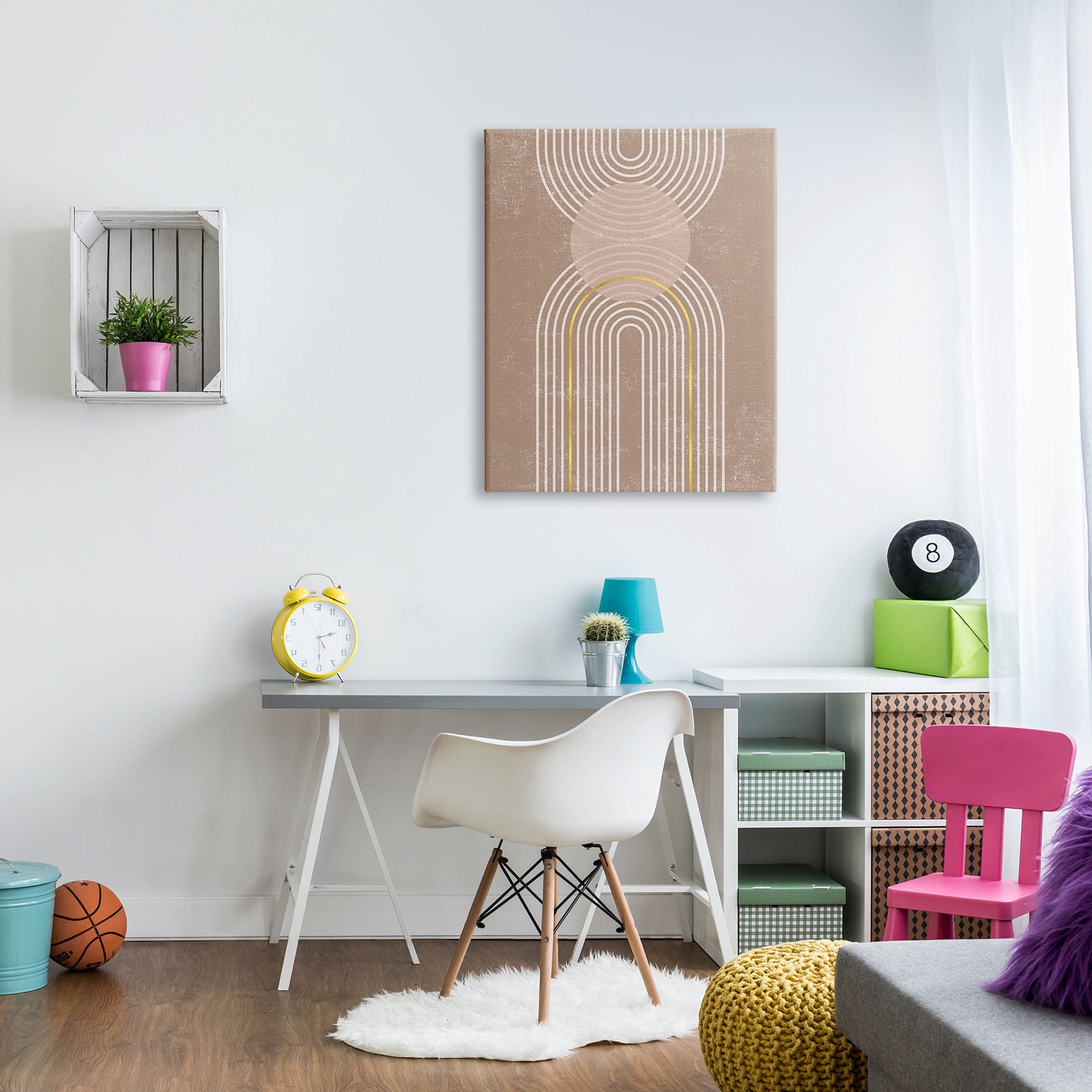 Stupell Industries Striped Arch Shapes Geometric Graphic Art Gallery Wrapped Canvas Print Wall Art, Design by Caroline Alfreds