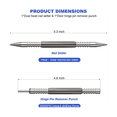 thumbnail image 4 of Spring Double End Nail Punch Set Center Hole Punch Spring Loaded Marker Metal Woodworking Drill Bit Door Pin Removal, 4 of 6