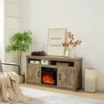 thumbnail image 3 of SYNGAR Electric Fireplace TV Stands for 65" TV, Modern Entertainment Center With Fireplace for Living Room, Farmhouse Wood TV Stand with Storage Shelves and Cabinet, Media Console, Gray, 3 of 10