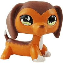 Brown Dachshund Action Figure with Green Eyes – Realistic Dog Figurine for Kids and Collectors