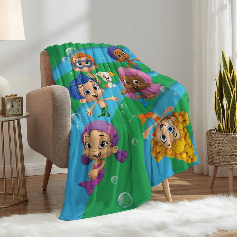 Bubble Guppies Anti Pilling Flannel Blanket Gifts for Fans Lover Girls Boys Women Present Hoodie Him Bed 50"x60"