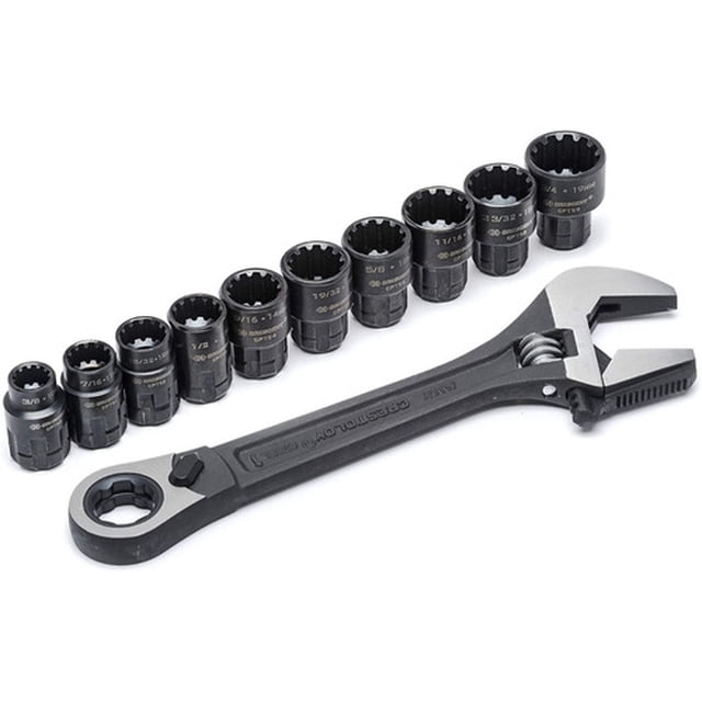 Kit Llave Y Dados Ranurados oxido Negro 11pz Crescent Cptaw8 Crescent COO-CPTAW8