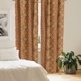 thumbnail image 3 of Ambesonne Moroccan Window Curtains, Floral Motifs Ottoman, Each 28" W x 84" L, Orange Yellow Brown, 3 of 5