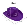 thumbnail image 2 of Gorro vaquero LAURVA Classic de fieltro liso para mujer y hombre, color morado, 2 of 6
