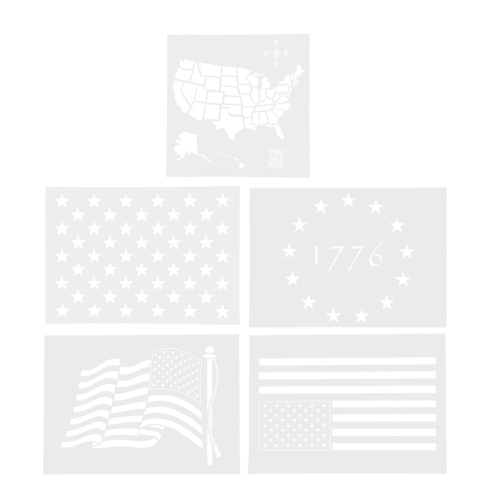 American Flag Stencil (2 Pack) - Makely