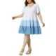 thumbnail image 5 of GRACE & GRANDEUR Vestido midi de chambray con volantes y mangas cortas para mujer en tallas grandes 1X azul claro, 5 of 8