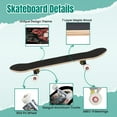 thumbnail image 4 of 31'' Complete Skateboard 7 Layer Canadian Maple Double Kick Deck Skateboards Black raven sits skulls Skull raven roses hand drawn Tattoo vintage Skate Board for Beginner Adult Gifts, 4 of 5