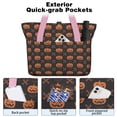 thumbnail image 2 of Tote Bag for Women - Halloween Pumpkin & Bones Pattern Shoulder Bag - Large Utility Work Duffle Bag with Zipper Handbag for Travel, Work, Sprots, 2 of 5