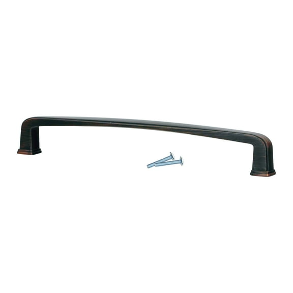 Modern Style 6-5/16 Inch Center to Center, Brushed Oil-Rubbed Bronze Cabinet Hardware Pull / Handle, Overall Length 6-13/16"