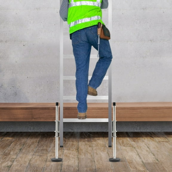 15.75in Height Adjustable Ladder Leveler with Anti-Slip Rubber Feet, Extension Ladder 330 lbs Capacity for DIY Homeowners, Painters, General Contractors