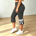thumbnail image 2 of Ihhxva Women's Plus Size Capri Yoga Pants High Waisted 3/4 Length Stretch Bow Detail Multi-Pockets L-5XL, 2 of 9