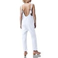 thumbnail image 2 of Sleeveless V-Neck Women Casual Denim Jumpsuit With Pocket, 2 of 3