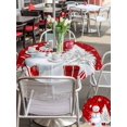 thumbnail image 4 of Outdoor Tablecloth with Umbrella Hole and Zipper, Red Christmas Round Table Cloth 60 Inch Waterproof Tablecloth, Snowman Snowflake Gifts Xmas Tree Picnic Table Cover for Patio Camping, 4 of 7