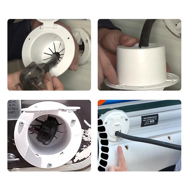 Cubierta Blanca de La Escotilla Del Cable Del Cable de Alimentación Eléctrica para de La Abatible Hacia Arriba shamjiam Trampilla del cable eléctrico RV