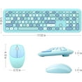 thumbnail image 4 of Keyboard Mouse Combo Typewriter Flexible Keys Office Full-Sized Keyboard, 2.4GHz Dropout-Free Connection and Optical Mouse for Windows,PC, Notebook, Laptop, LETTON V2030 (Blue), 4 of 7