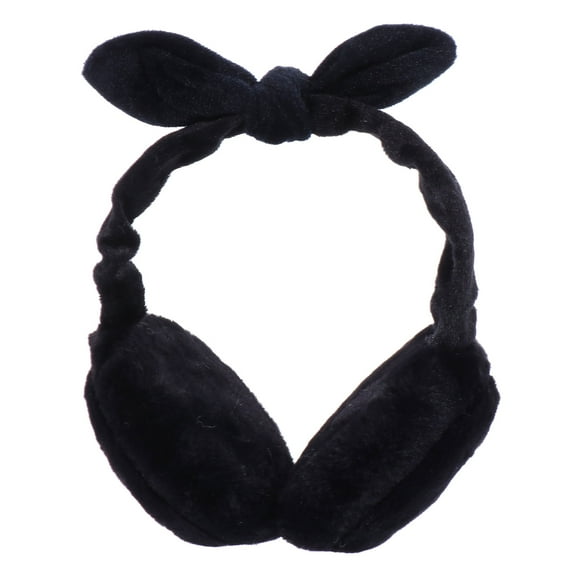 SILENRADAWN Warm Earmuffs Ear Warmer Black Plush 1Set 6.7X5.9X4.7In