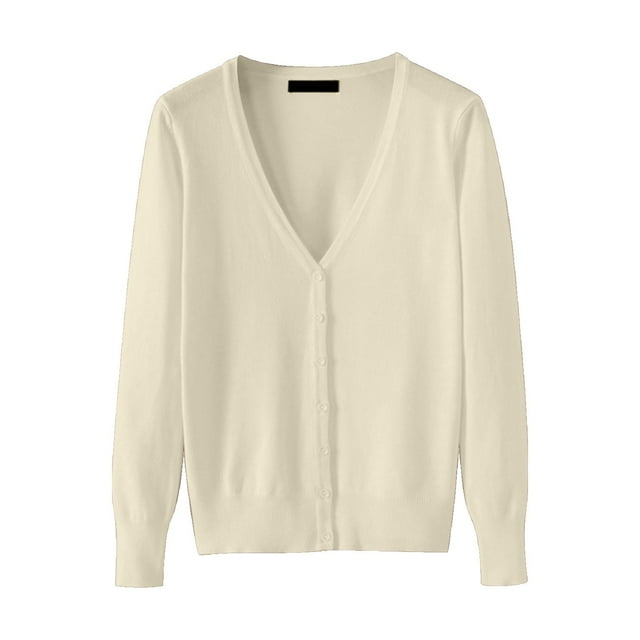 Women's Lightweight V Neck Cardigan Sweater (Available In Plus Size)
