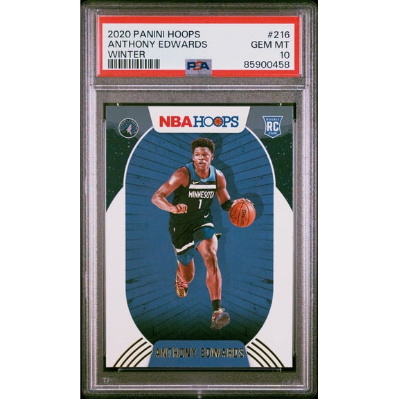 Graded 2020-21 Panini Hoops Anthony Edwards #216 Winter Rookie RC Basketball Card PSA 10 Gem Mint