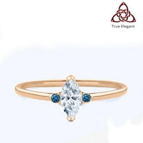 True Elegant ® 1.0 Carat Marquise Cut Diamond Engagement Ring/Dainty Marquise Cut Ring/ Sterling silver simple diamond ring, Gift for Her