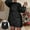 X-299Black, variant on YMNXA Women's Dress Long Sleeve Round Neck Solid Color Sequins Bow Design Elegant Comfortable Dresses For Daily Wear And Party Black L