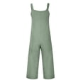 thumbnail image 3 of Bbyeadc Women Overalls Sleeveless Adjustable Straps Linen Overalls Wide Leg Long Jumpsuits Casual Going Out Rompers with Pockets,Green (XXXL), 3 of 4