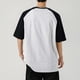 thumbnail image 4 of Blusas y camisas de manga corta y cuello redondo para hombre, blusas casuales de bloque de color con mangas raglán y cuello redondo conciso para hombre., 4 of 4